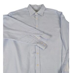 Charles Tyrwhitt Mens 18/35 Classic Fit Light Blue Micro Pattern Dress Shirt